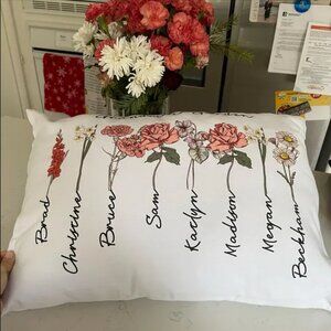 🌷Custom Grandma's Garden Pillow, Personalized Birthflower Pillow🌷